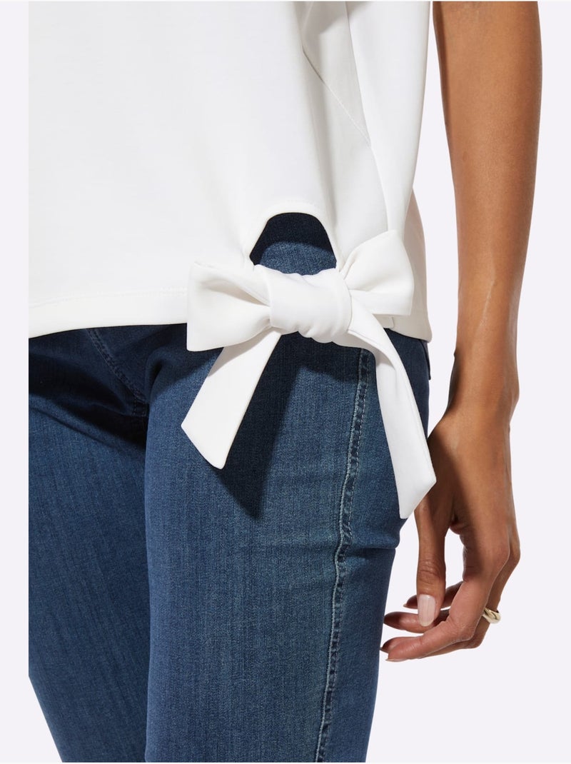 Sweatshirt Mélange De Modal Doux - Taille Standard - Helline Ecru - Kiabi