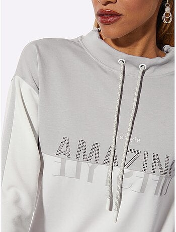 Sweatshirt mélange de modal doux - taille standard - helline