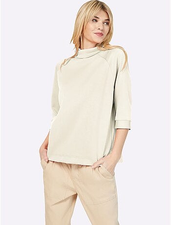 Sweatshirt mélange de modal doux - taille standard - helline