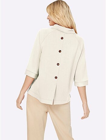 Sweatshirt mélange de modal doux - taille standard - helline