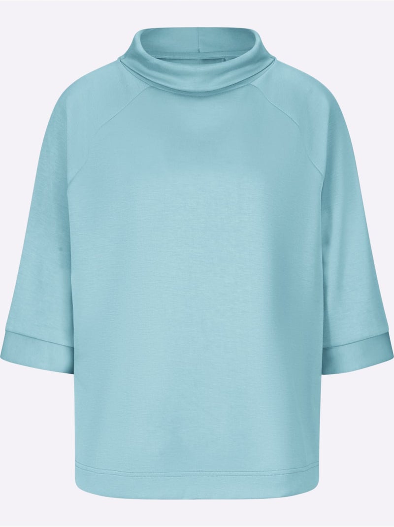 Sweatshirt Mélange De Modal Doux - Taille Standard - Helline Vert - Kiabi