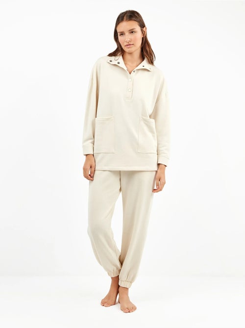 Sweatshirt molletonnée oversize col boutons - Kiabi Sweatshirt molletonnée oversize col boutons - Kiabi