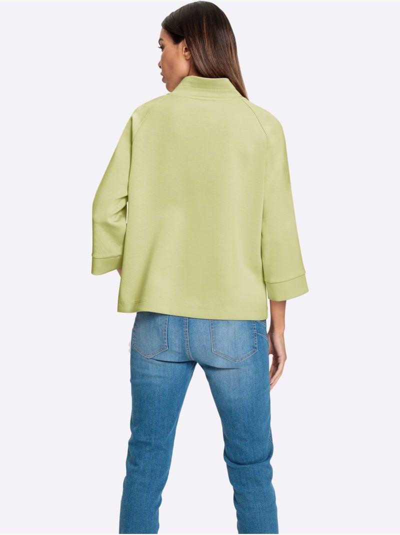 Sweatshirt Motif De Broderie Haute Qualité - Taille Standard - Helline Vert pistache - Kiabi