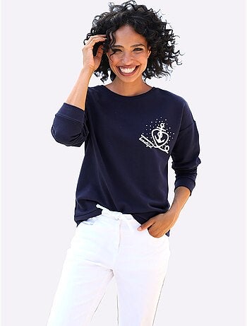 Sweatshirt Motif Imprimé Devant - Taille Standard - Helline
