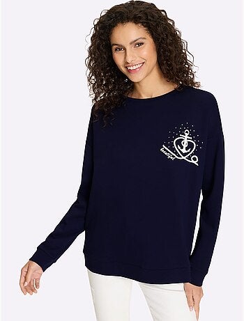 Sweatshirt Motif Imprimé Devant - Taille Standard - Helline