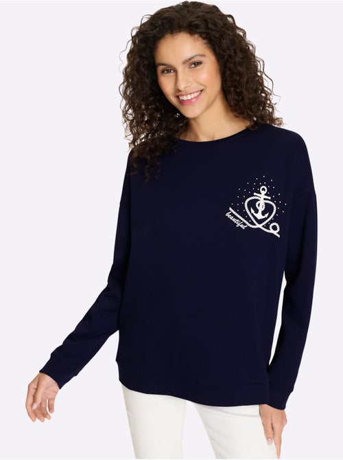 Sweatshirt Motif Imprimé Devant - Taille Standard - helline - Kiabi