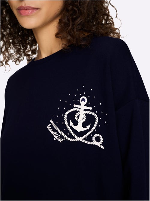 Sweatshirt Motif Imprimé Devant - Taille Standard - helline - Kiabi