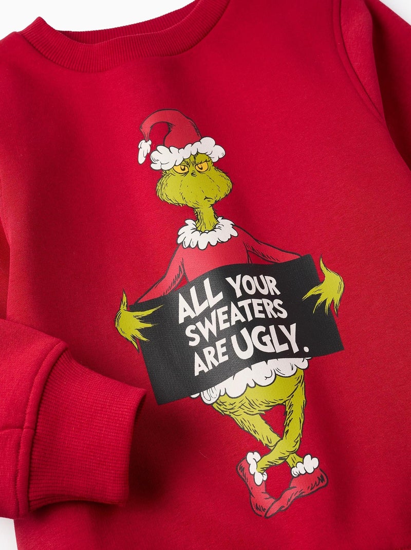 Sweatshirt Noël, brossé, imprimé Grinch 0 Rouge - Kiabi