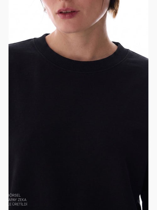 Sweatshirt oversize à col rond en modal penti - Kiabi
