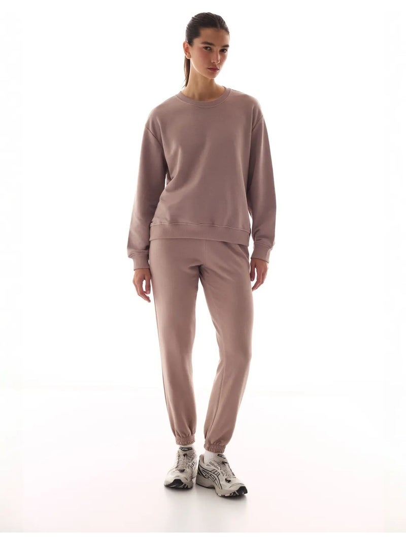 Sweatshirt oversize à col rond penti Beige argile - Kiabi