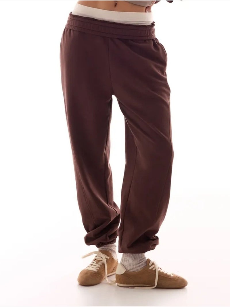 Sweatshirt oversize à col rond penti Marron chocolat - Kiabi
