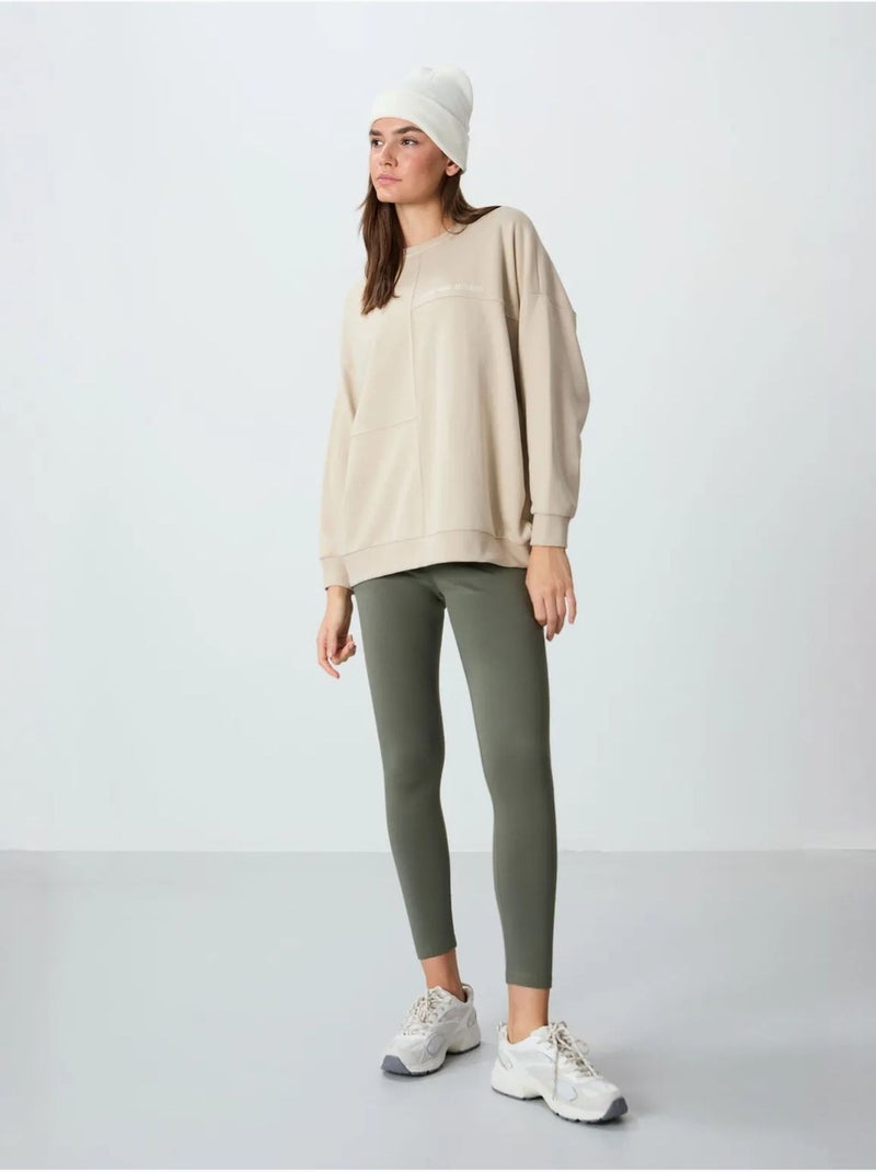 Sweatshirt oversize à col rond tommy Beige argile - Kiabi
