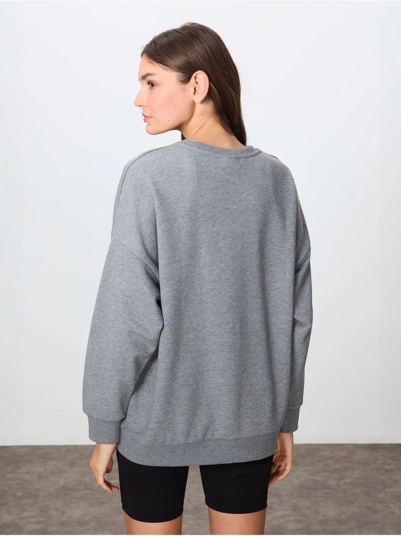 Sweatshirt oversize à col rond tommy Gris - Kiabi