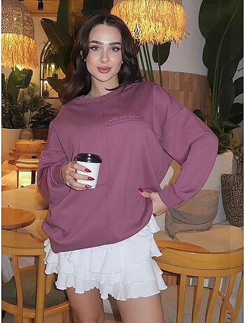 Sweatshirt oversize à col rond tommy
