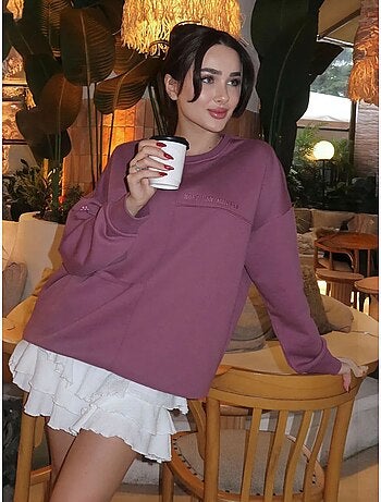 Sweatshirt oversize à col rond tommy