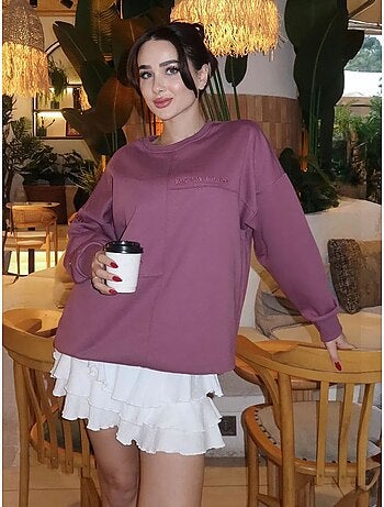 Sweatshirt oversize à col rond tommy