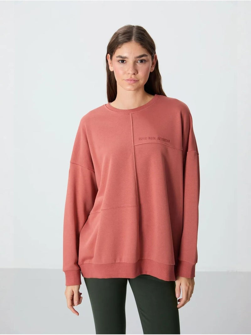Sweatshirt oversize à col rond tommy Terracotta - Kiabi