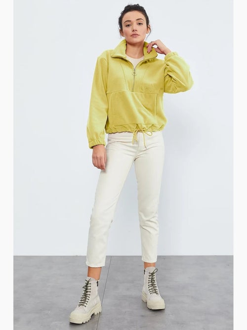Sweatshirt oversize en maille pelucheuse à demi-zip tommy - Kiabi