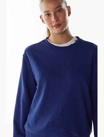Sweatshirt oversize femme à col rond penti