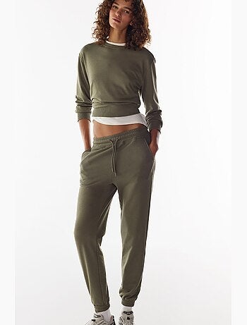 Sweatshirt oversize femme à col rond penti