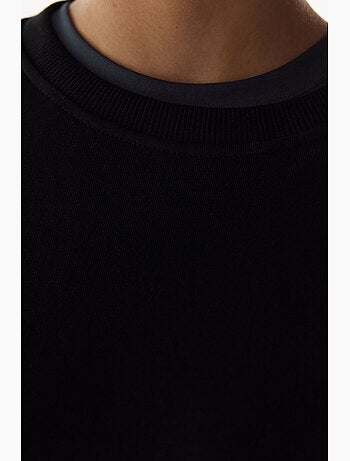 Sweatshirt oversize femme à col rond penti