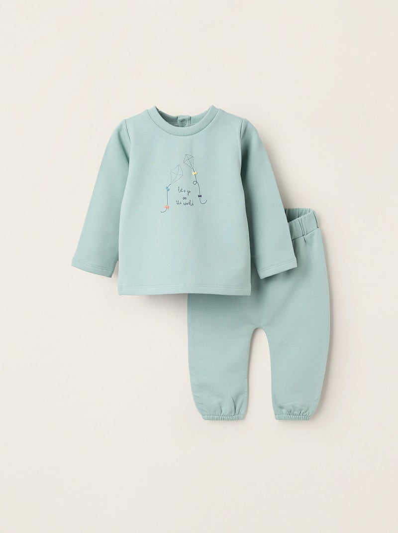 Sweatshirt + Pantalon Grattés Vert clair - Kiabi