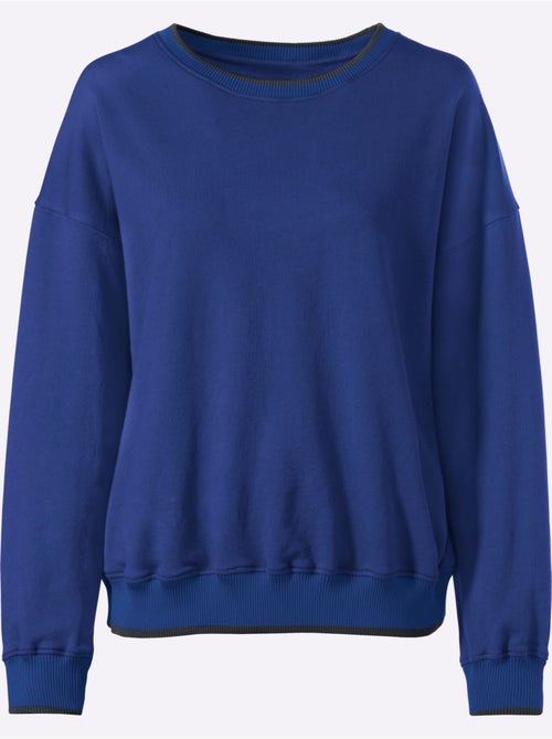 Sweatshirt Passepoils Contrastés Tendance - Taille Standard - helline - Kiabi