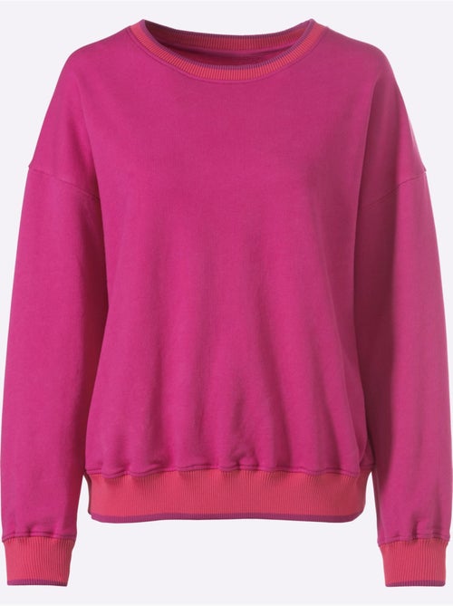 Sweatshirt Passepoils Contrastés Tendance - Taille Standard - helline - Kiabi
