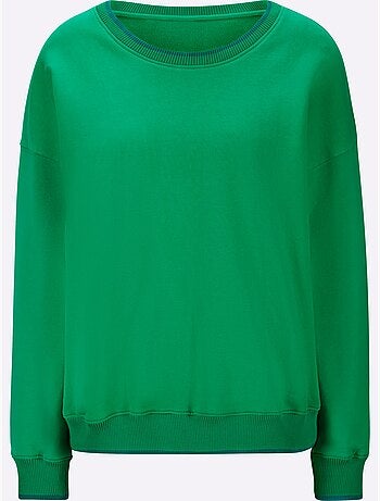 Sweatshirt Passepoils Contrastés Tendance - Taille Standard - Helline