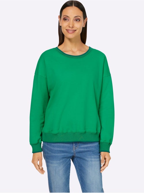 Sweatshirt Passepoils Contrastés Tendance - Taille Standard - helline - Kiabi