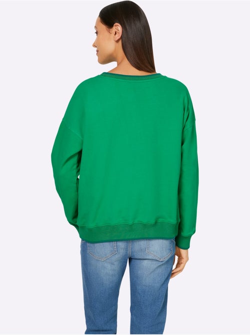 Sweatshirt Passepoils Contrastés Tendance - Taille Standard - helline - Kiabi