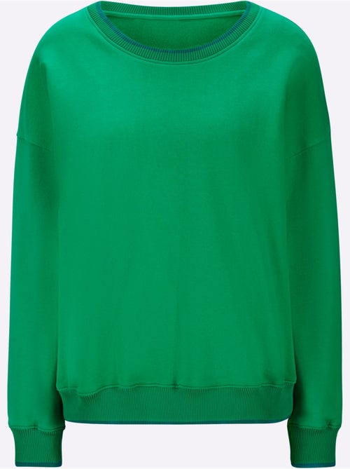 Sweatshirt Passepoils Contrastés Tendance - Taille Standard - helline - Kiabi