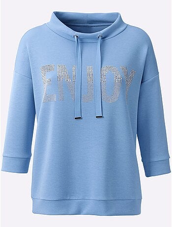 Sweatshirt petites pierres brillantes fantaisie - taille standard - helline