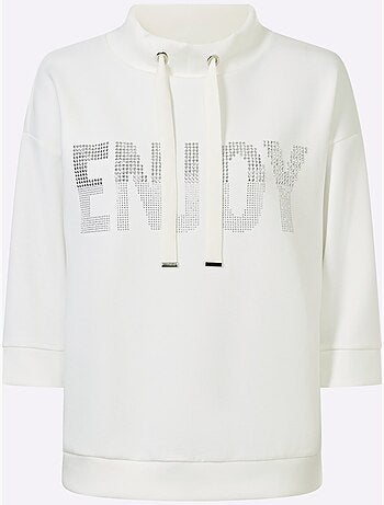 Sweatshirt petites pierres brillantes fantaisie - taille standard - helline