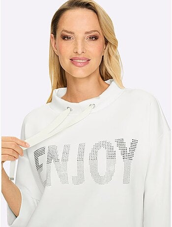 Sweatshirt petites pierres brillantes fantaisie - taille standard - helline