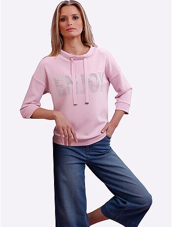 Sweatshirt Petites Pierres Brillantes Fantaisie - Taille Standard - Helline