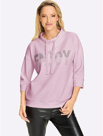 Sweatshirt Petites Pierres Brillantes Fantaisie - Taille Standard - Helline