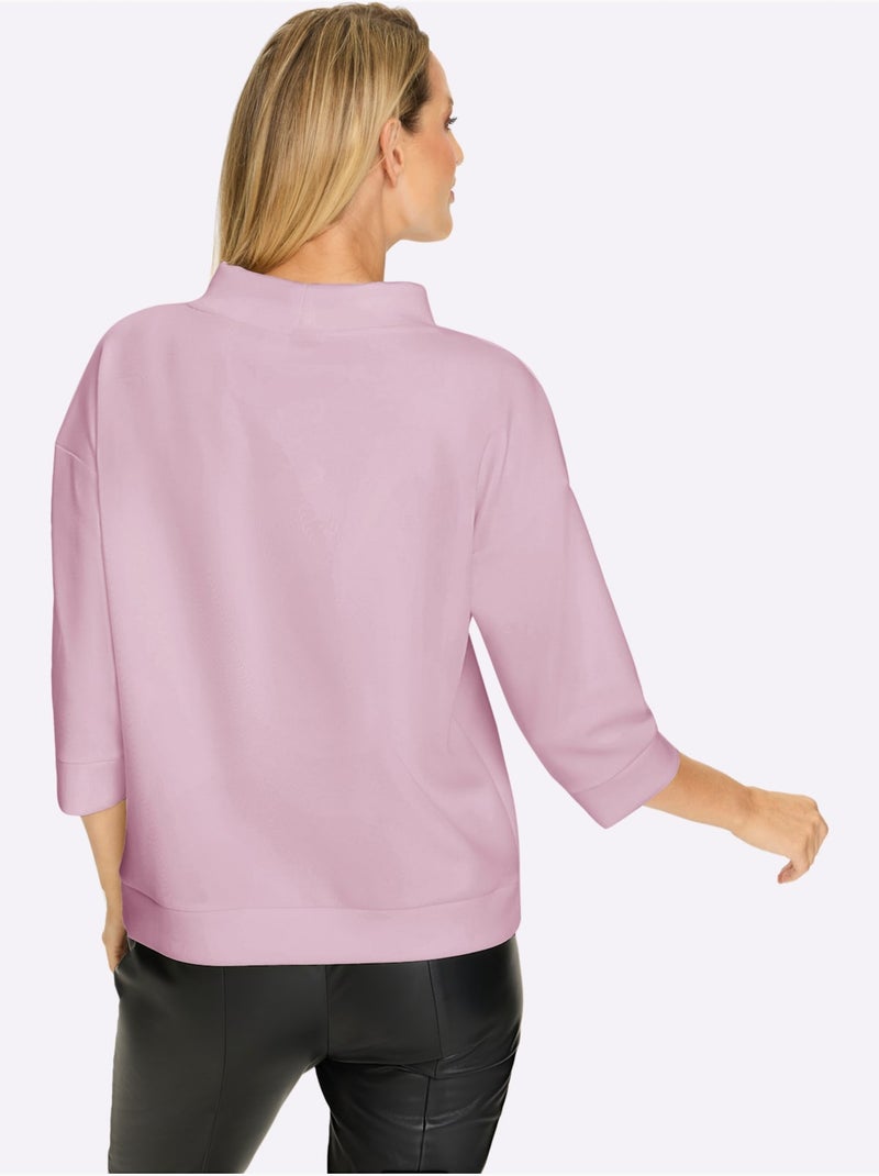 Sweatshirt Petites Pierres Brillantes Fantaisie - Taille Standard - Helline Rose - Kiabi