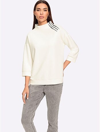 Sweatshirt petites pierres fantaisie - taille standard - helline