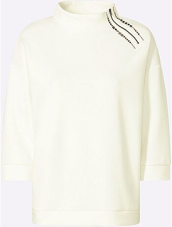 Sweatshirt petites pierres fantaisie - taille standard - helline