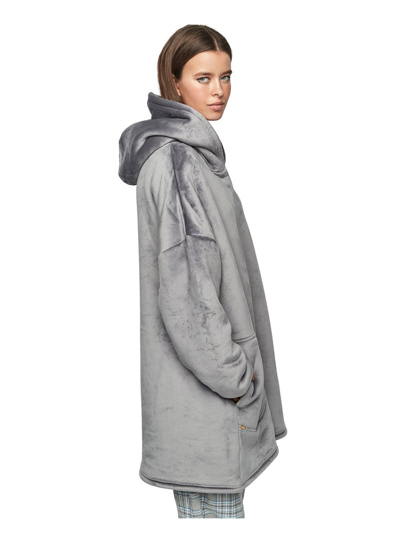 Sweatshirt poncho à capuche extra large PC1 STYLE ADD Gris - Kiabi