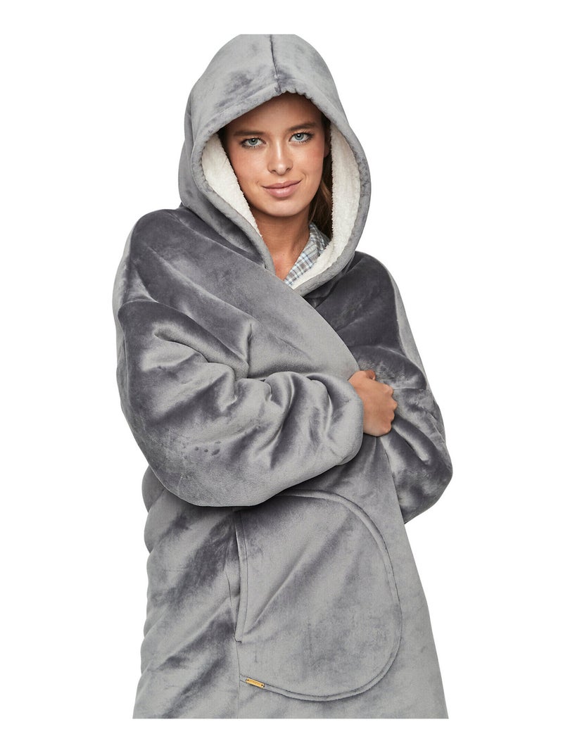 Sweatshirt poncho à capuche extra large PC1 STYLE ADD Gris - Kiabi