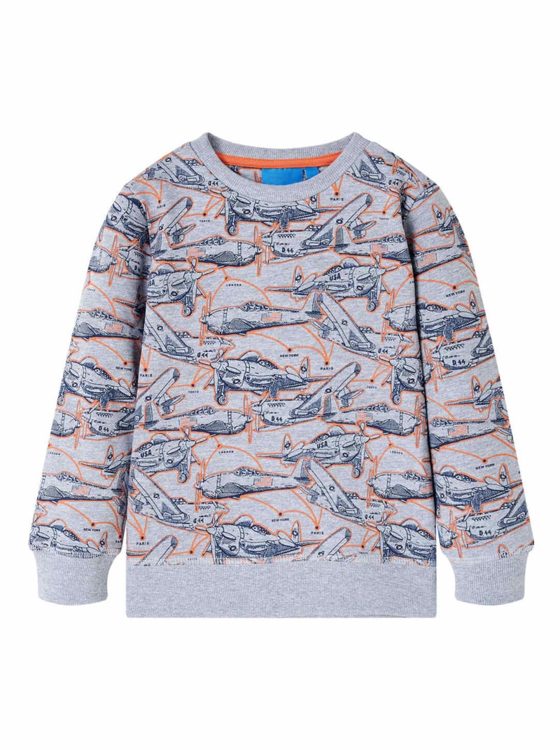 Sweatshirt Pour Enfants Coton - VidaXL Gris - Kiabi