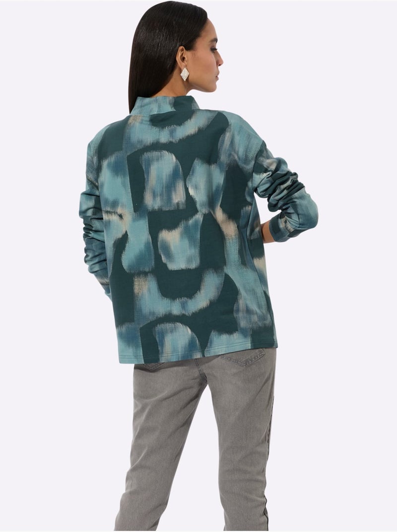 Sweatshirt Pur Coton - Taille Standard - Helline Bleu - Kiabi