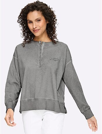 Sweatshirt pur coton - taille standard - helline