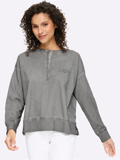 Sweatshirt Pur Coton - Taille Standard - Helline - Kiabi Sweatshirt Pur Coton - Taille Standard - Helline - Kiabi