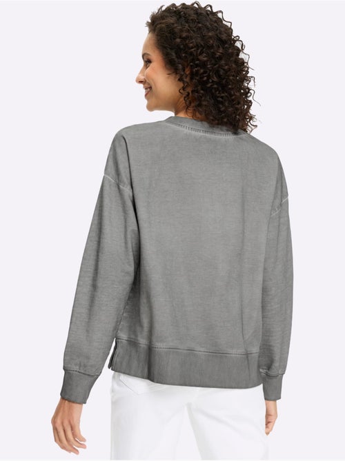 Sweatshirt Pur Coton - Taille Standard - Helline - Kiabi Sweatshirt Pur Coton - Taille Standard - Helline - Kiabi