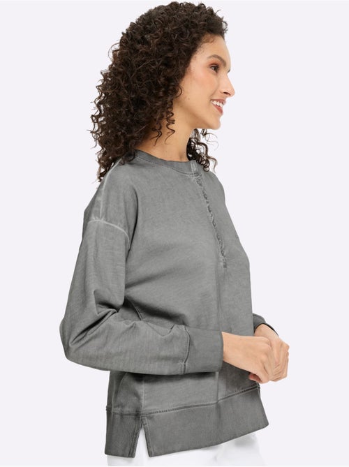 Sweatshirt Pur Coton - Taille Standard - Helline - Kiabi Sweatshirt Pur Coton - Taille Standard - Helline - Kiabi