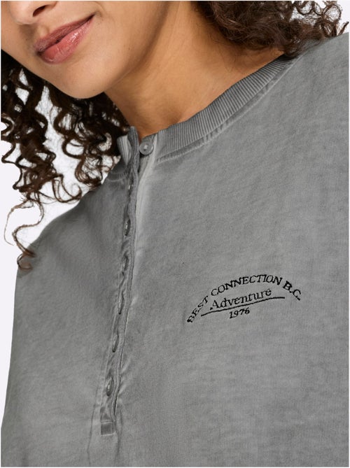 Sweatshirt Pur Coton - Taille Standard - Helline - Kiabi Sweatshirt Pur Coton - Taille Standard - Helline - Kiabi
