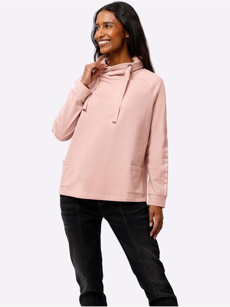 Sweatshirt Pur Coton - Taille Standard - helline Poudre - Kiabi